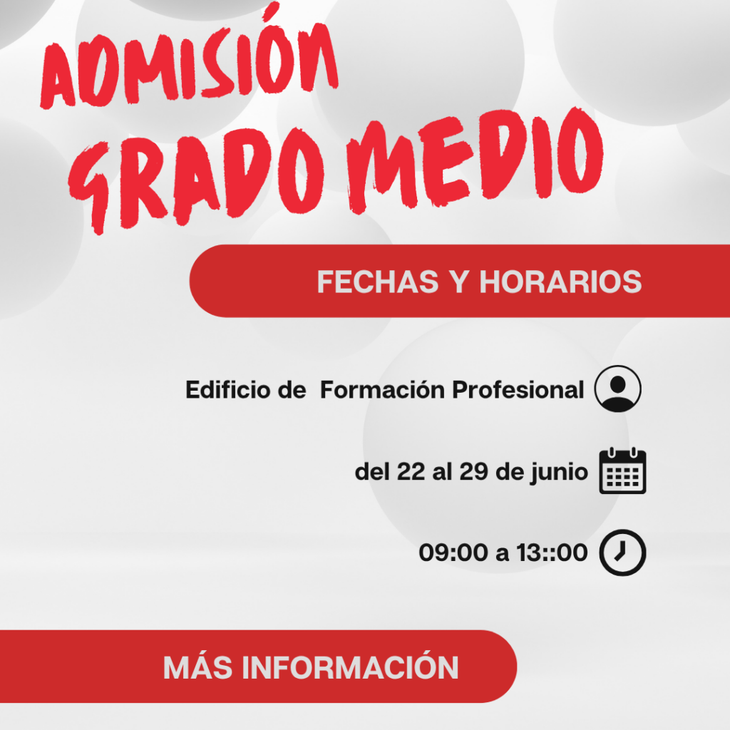 Admisión grado medio 2026-2027