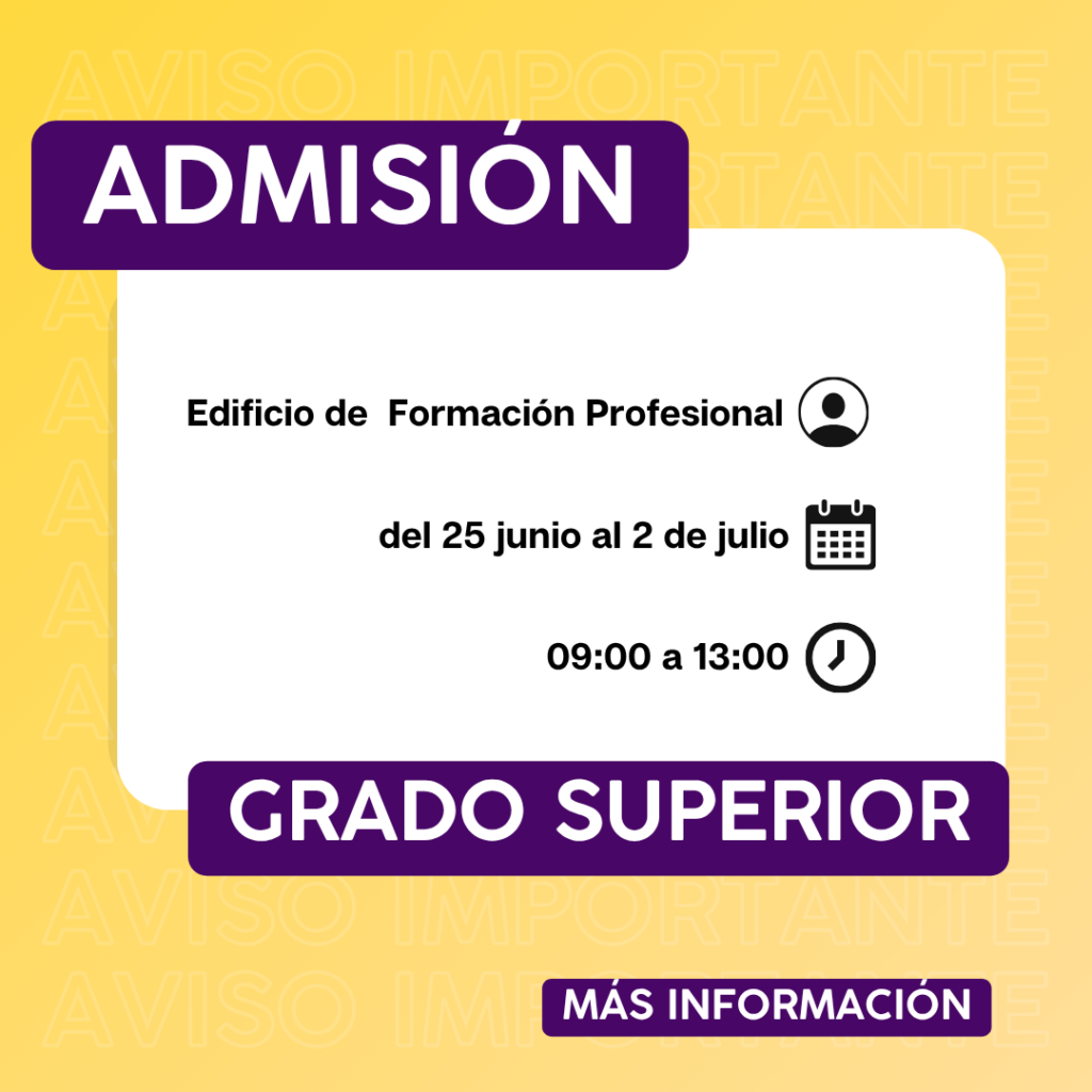 Admisión grado superior